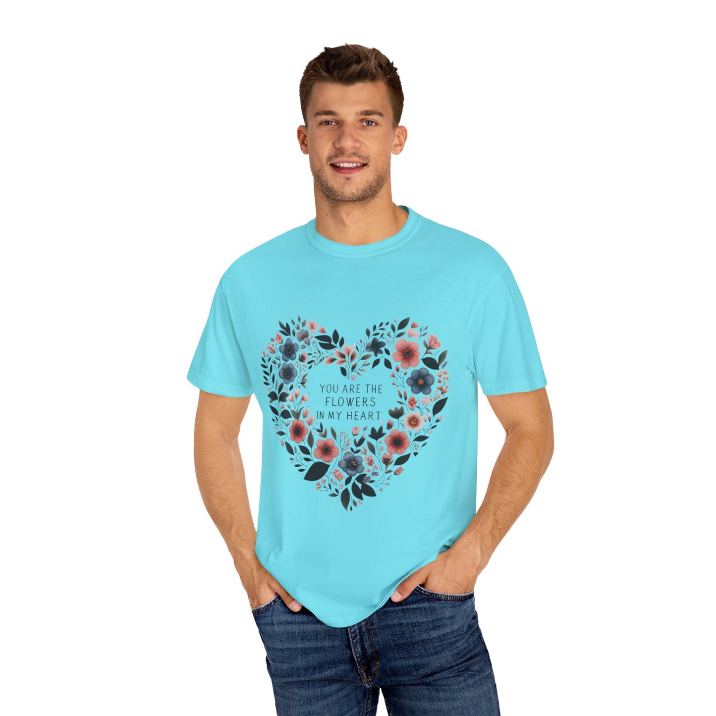 Floral Heart T-Shirt, Garden Shirt, Gift for Her, Mother's Day Tee, Casual Summer Apparel, Floral Graphic Top