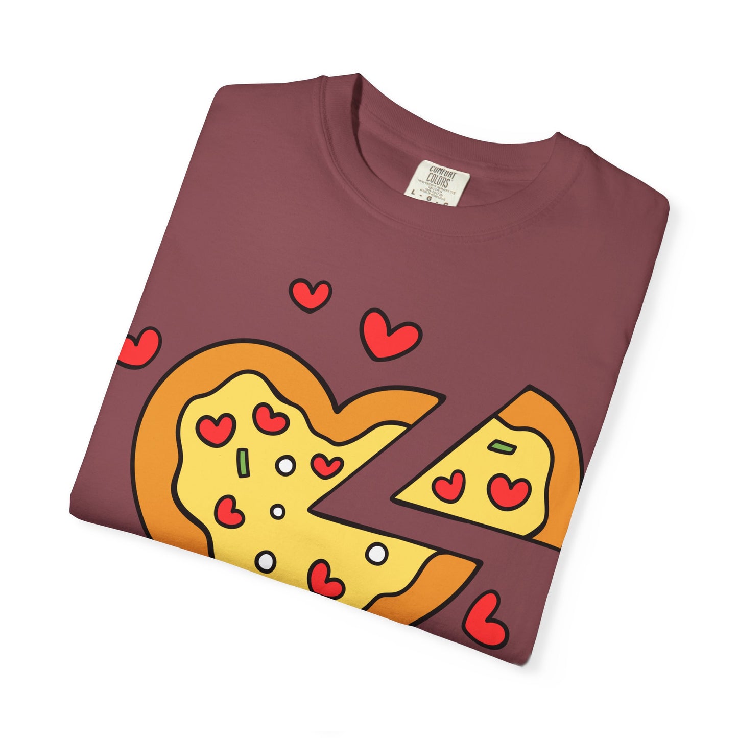 Cute Pizza Heart T-shirt, Valentine's Day Gift, Funny Graphic Tee, Unisex Casual Wear, Foodie Apparel, Gift for Pizza Lovers