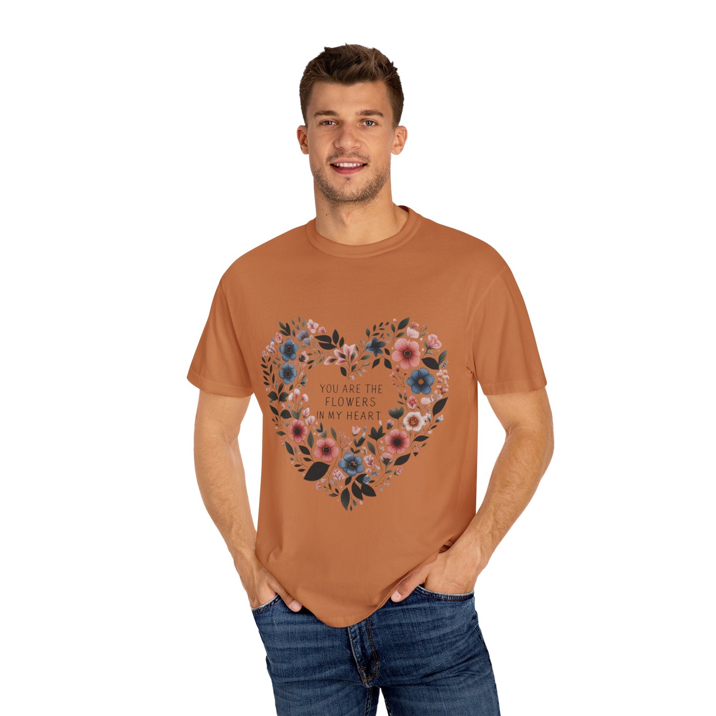 Floral Heart T-Shirt, Garden Shirt, Gift for Her, Mother's Day Tee, Casual Summer Apparel, Floral Graphic Top