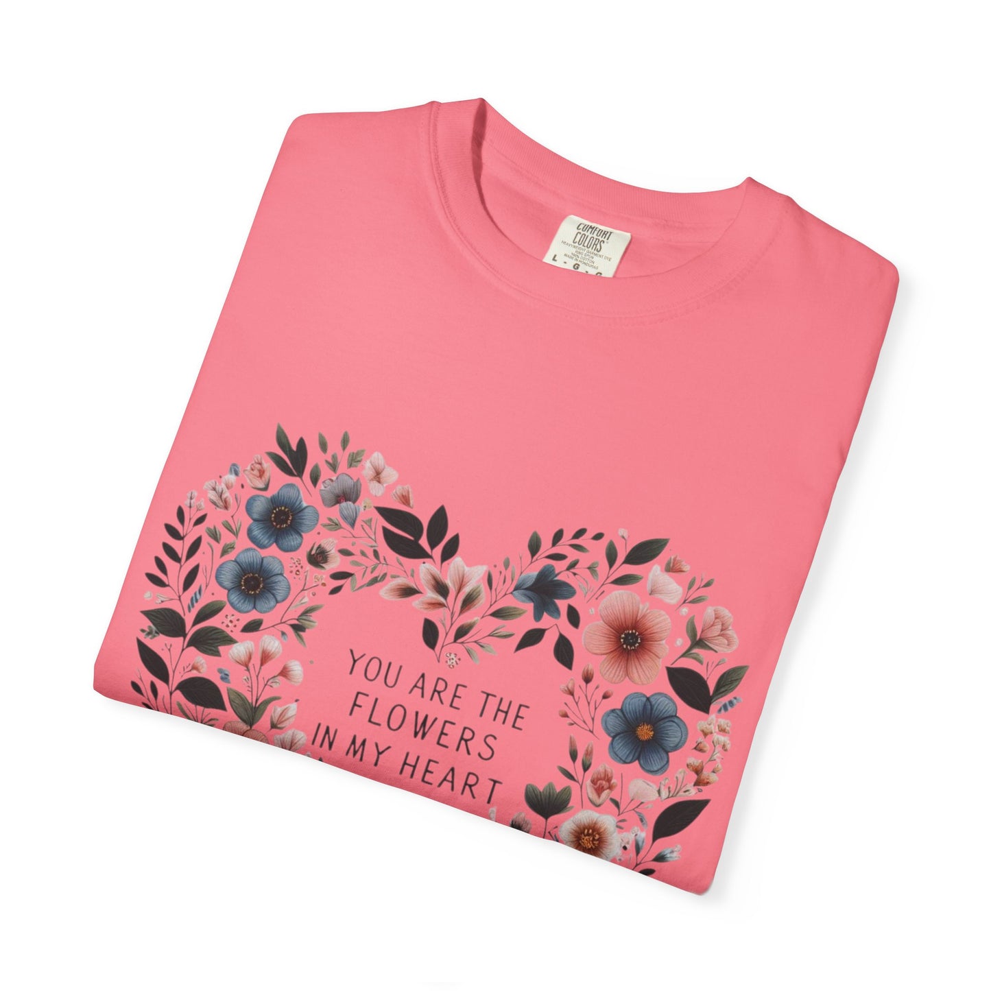 Floral Heart T-Shirt, Garden Shirt, Gift for Her, Mother's Day Tee, Casual Summer Apparel, Floral Graphic Top
