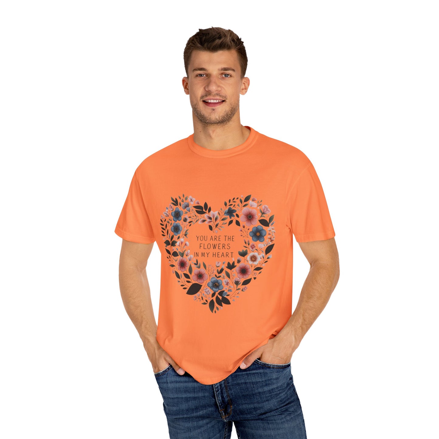 Floral Heart T-Shirt, Garden Shirt, Gift for Her, Mother's Day Tee, Casual Summer Apparel, Floral Graphic Top