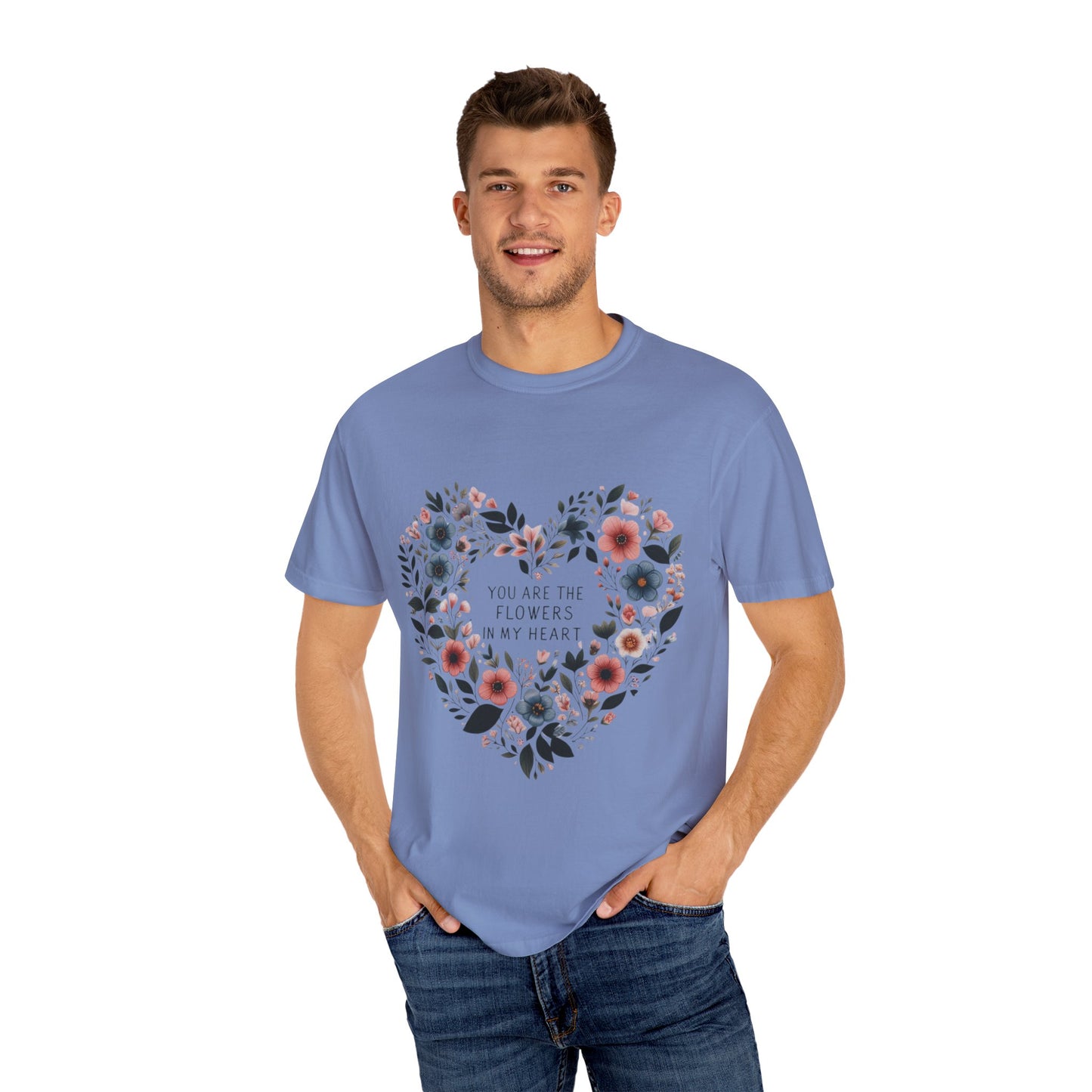 Floral Heart T-Shirt, Garden Shirt, Gift for Her, Mother's Day Tee, Casual Summer Apparel, Floral Graphic Top