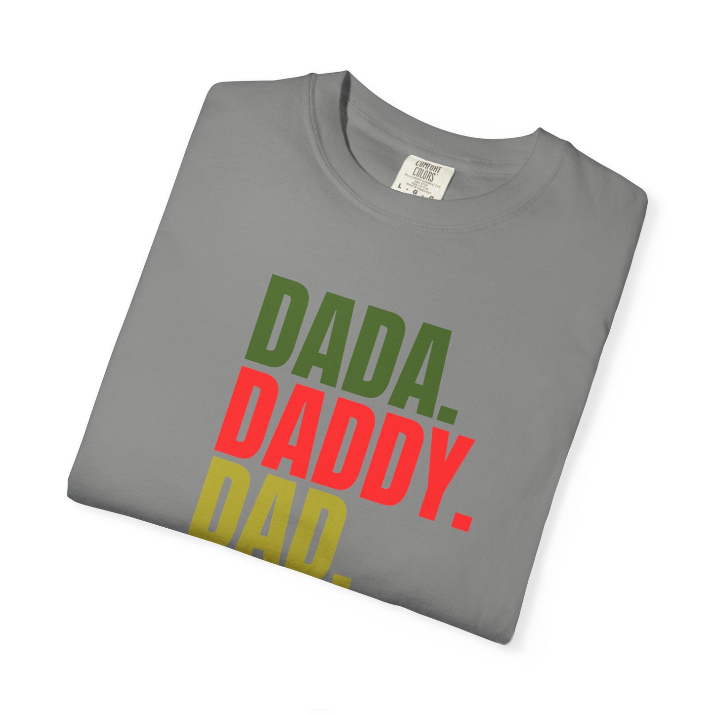 Funny Dad T-Shirt with Dada, Daddy, Dad, Bruh Text, Perfect for Father's Day, Dad Gifts, Men's Casual Wear, Gift for New Dads, Unisex Tee