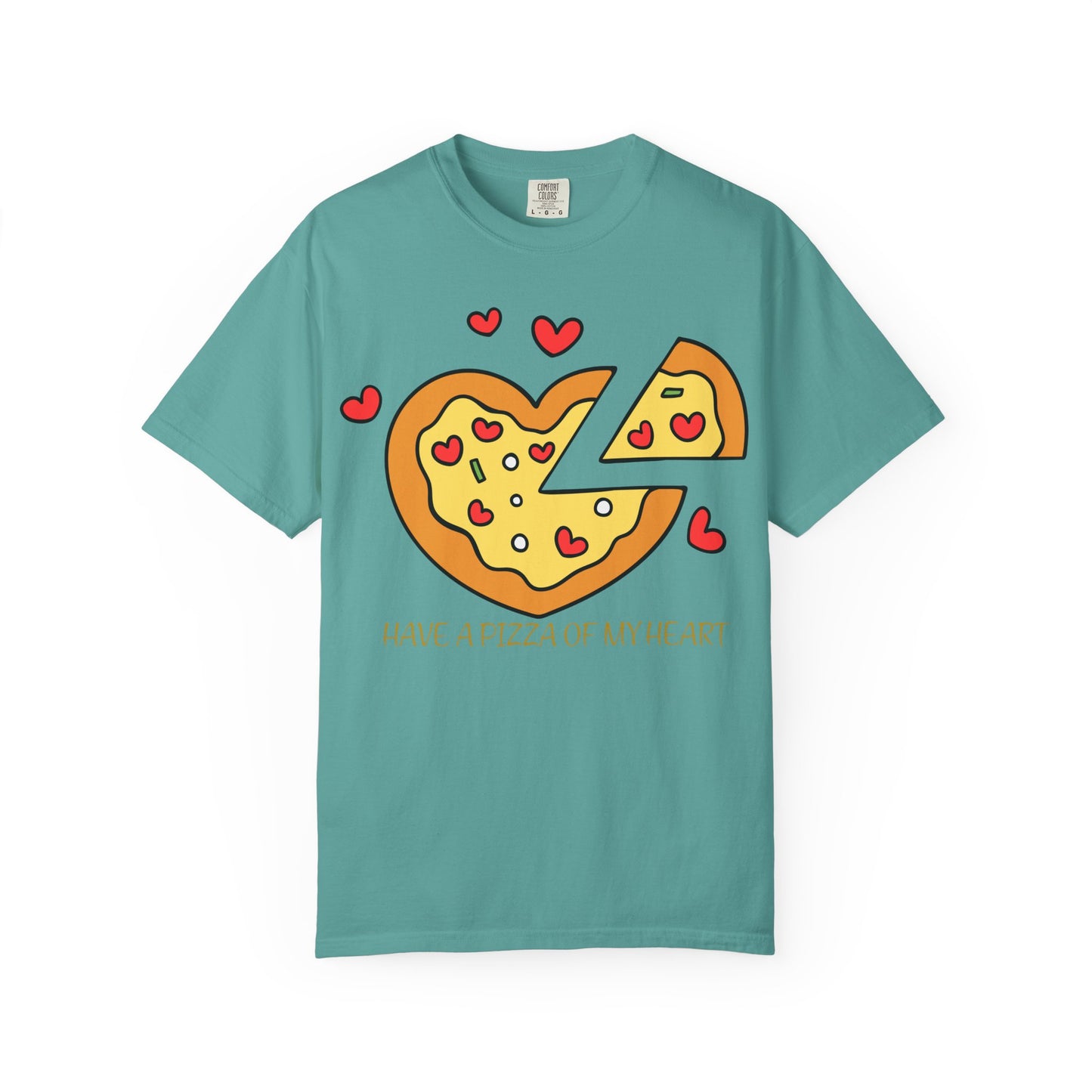 Cute Pizza Heart T-shirt, Valentine's Day Gift, Funny Graphic Tee, Unisex Casual Wear, Foodie Apparel, Gift for Pizza Lovers