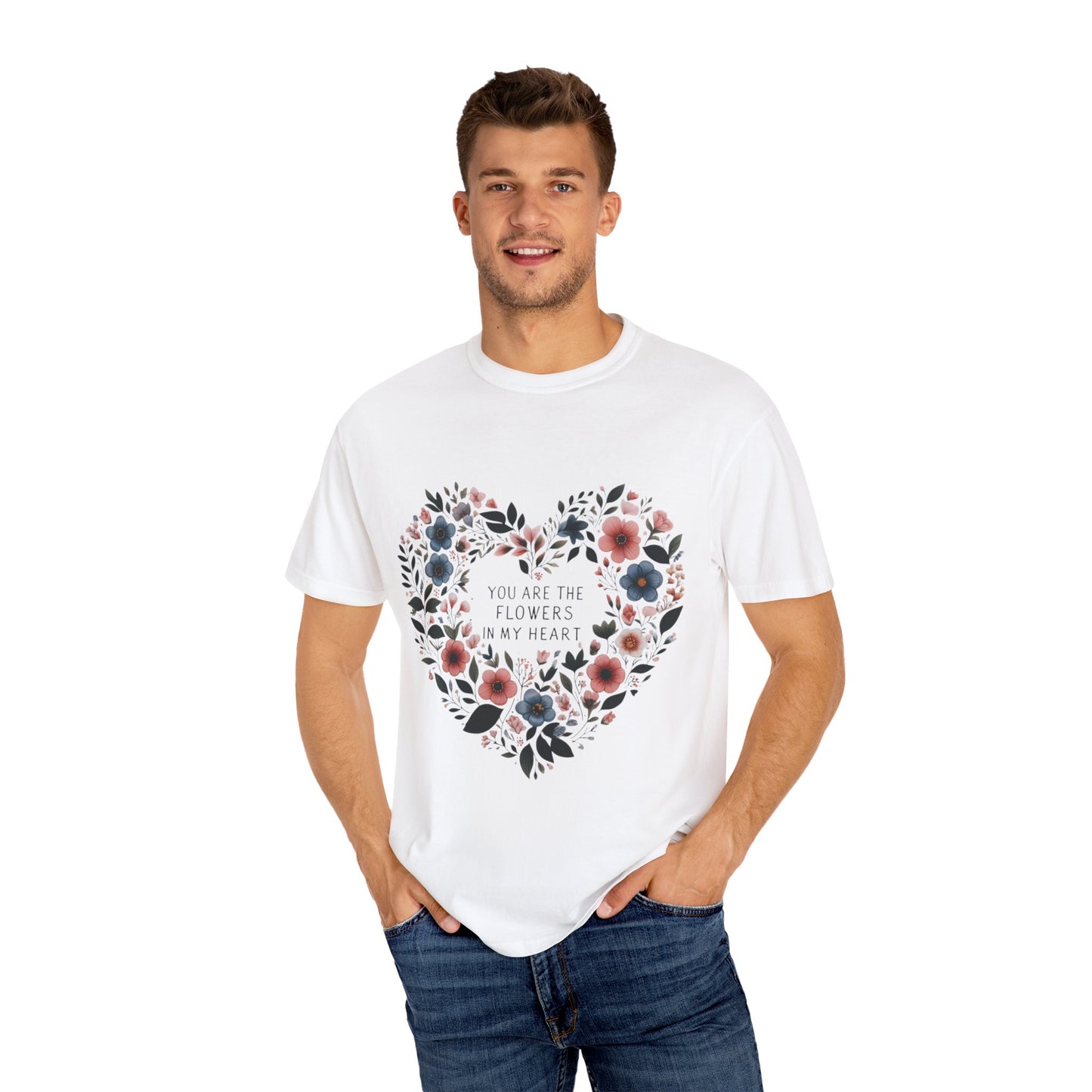 Floral Heart T-Shirt, Garden Shirt, Gift for Her, Mother's Day Tee, Casual Summer Apparel, Floral Graphic Top
