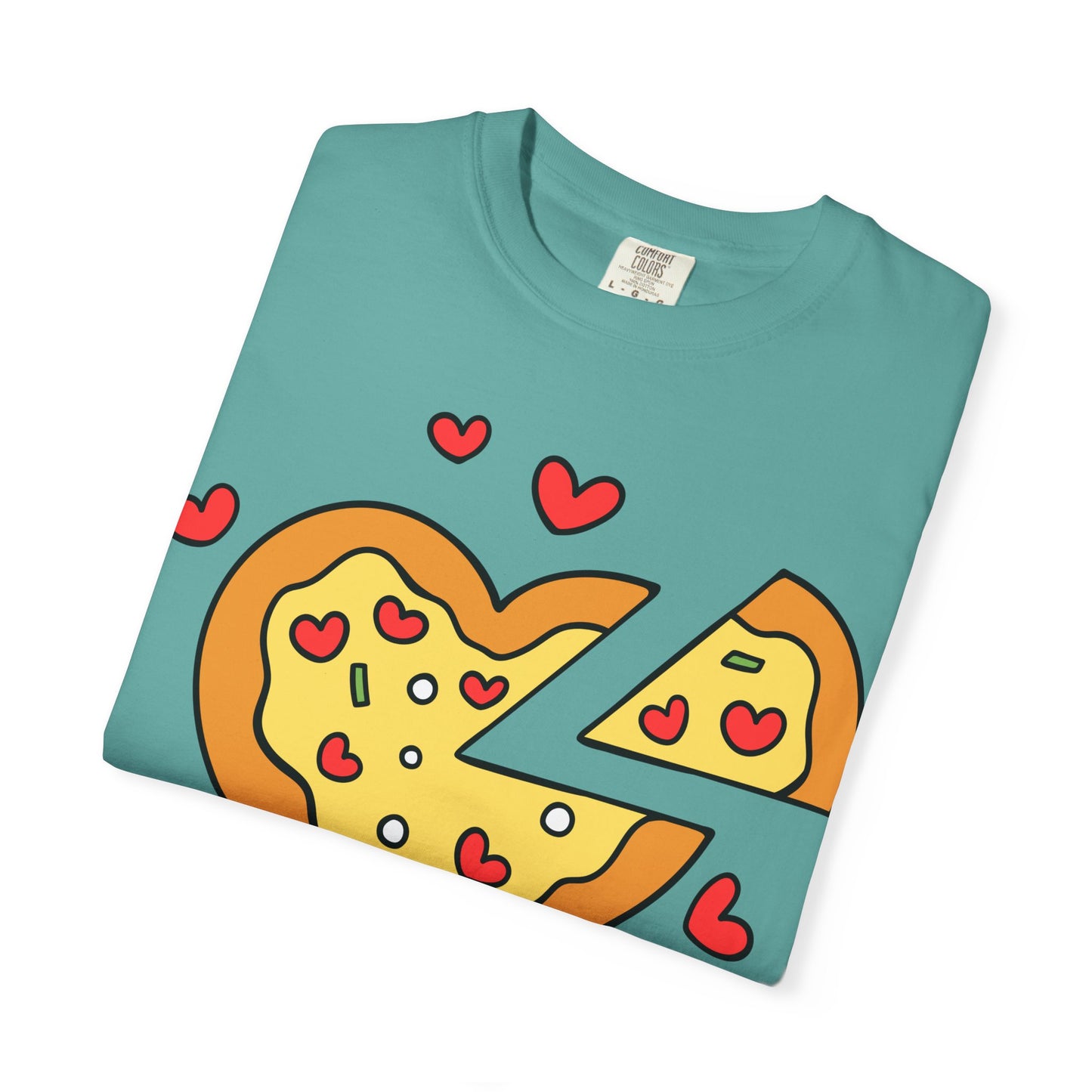 Cute Pizza Heart T-shirt, Valentine's Day Gift, Funny Graphic Tee, Unisex Casual Wear, Foodie Apparel, Gift for Pizza Lovers