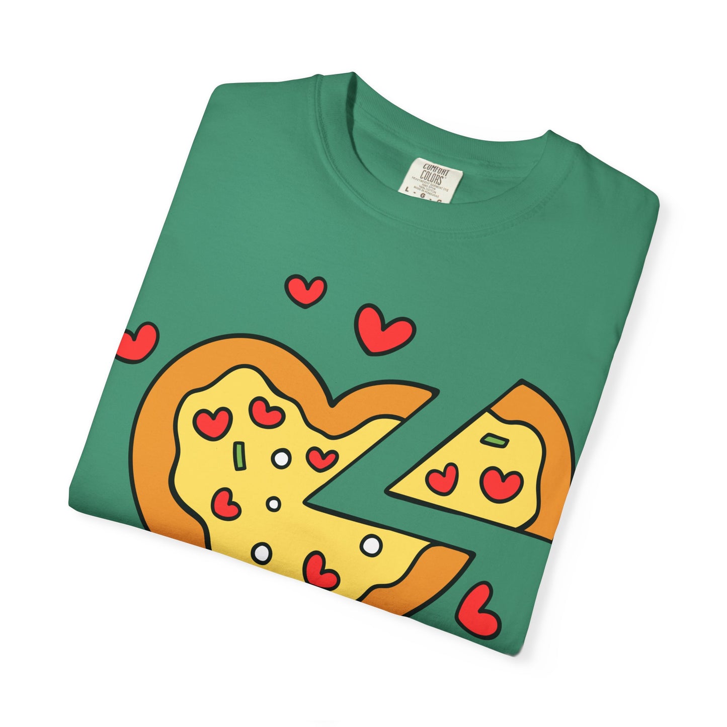 Cute Pizza Heart T-shirt, Valentine's Day Gift, Funny Graphic Tee, Unisex Casual Wear, Foodie Apparel, Gift for Pizza Lovers