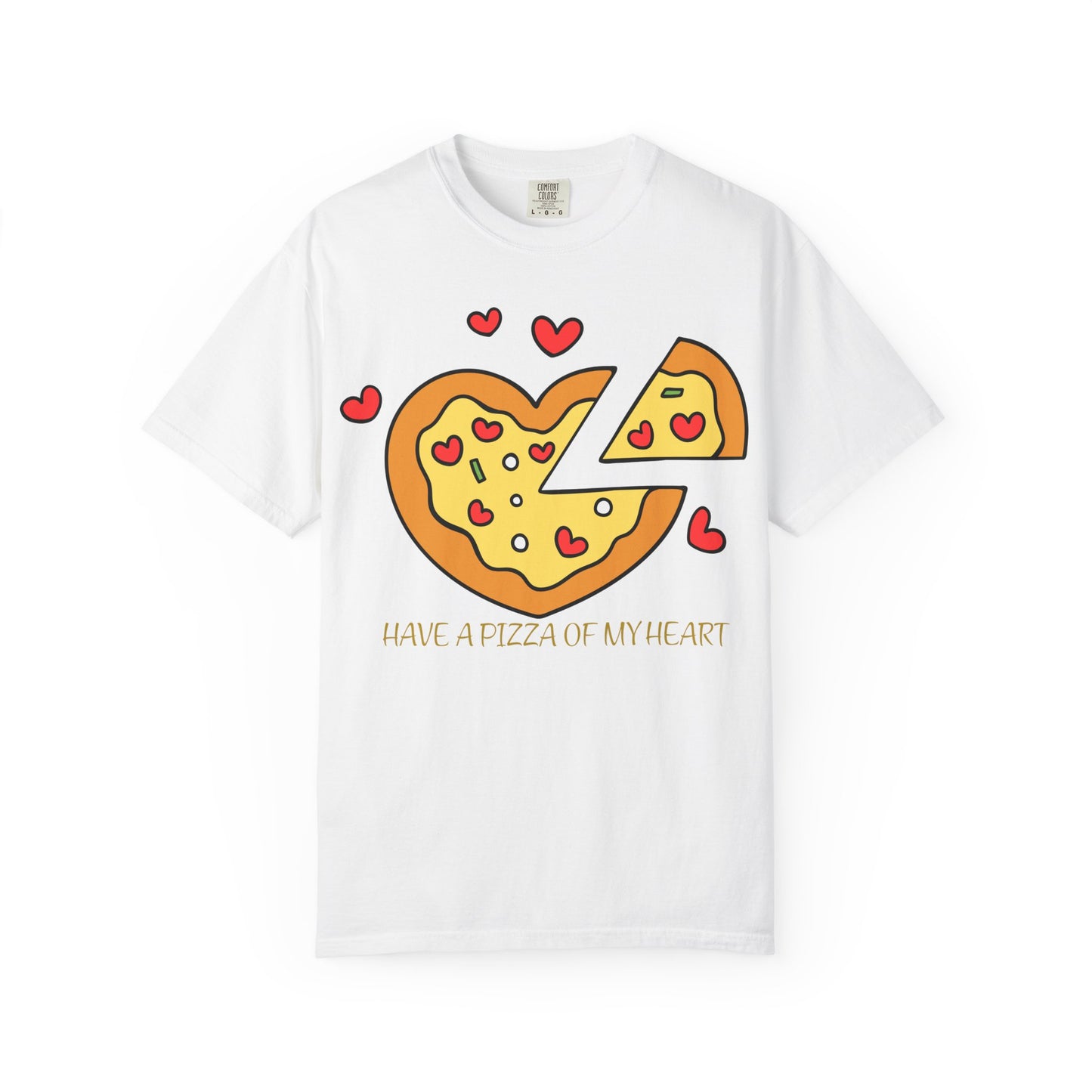Cute Pizza Heart T-shirt, Valentine's Day Gift, Funny Graphic Tee, Unisex Casual Wear, Foodie Apparel, Gift for Pizza Lovers