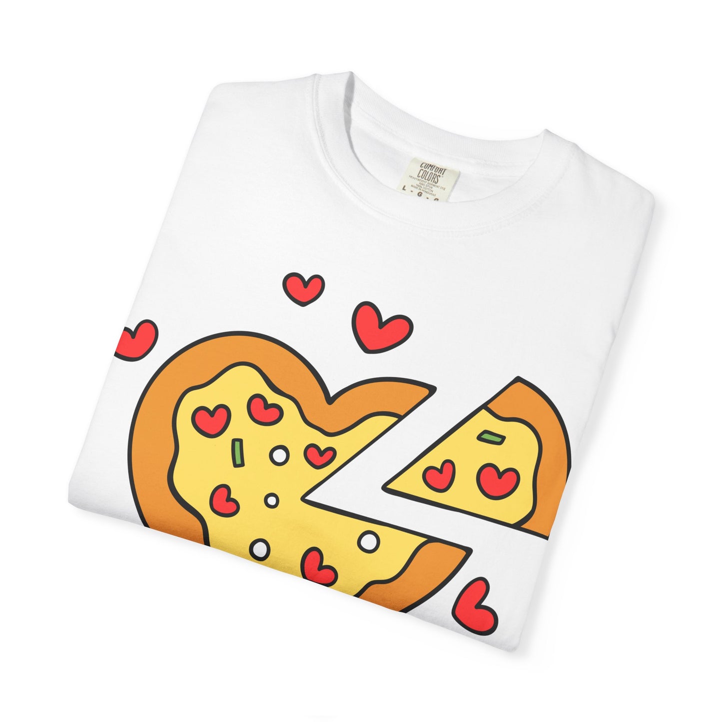 Cute Pizza Heart T-shirt, Valentine's Day Gift, Funny Graphic Tee, Unisex Casual Wear, Foodie Apparel, Gift for Pizza Lovers