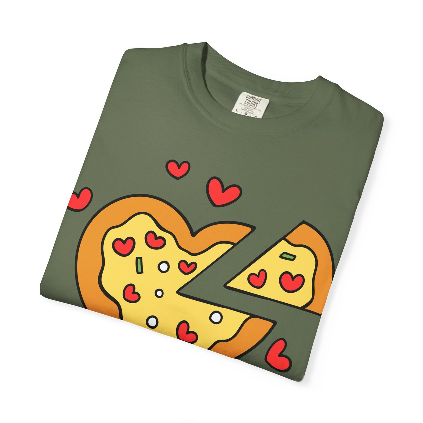 Cute Pizza Heart T-shirt, Valentine's Day Gift, Funny Graphic Tee, Unisex Casual Wear, Foodie Apparel, Gift for Pizza Lovers