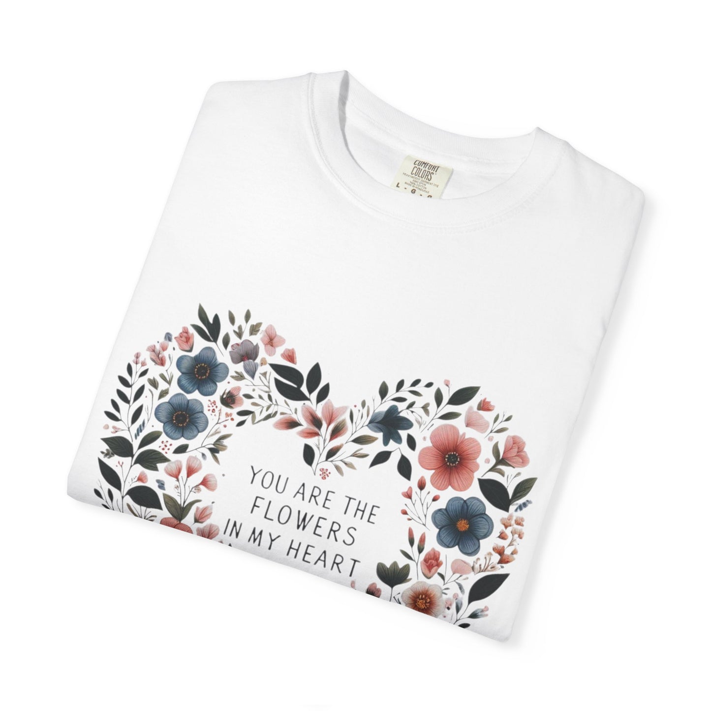 Floral Heart T-Shirt, Garden Shirt, Gift for Her, Mother's Day Tee, Casual Summer Apparel, Floral Graphic Top