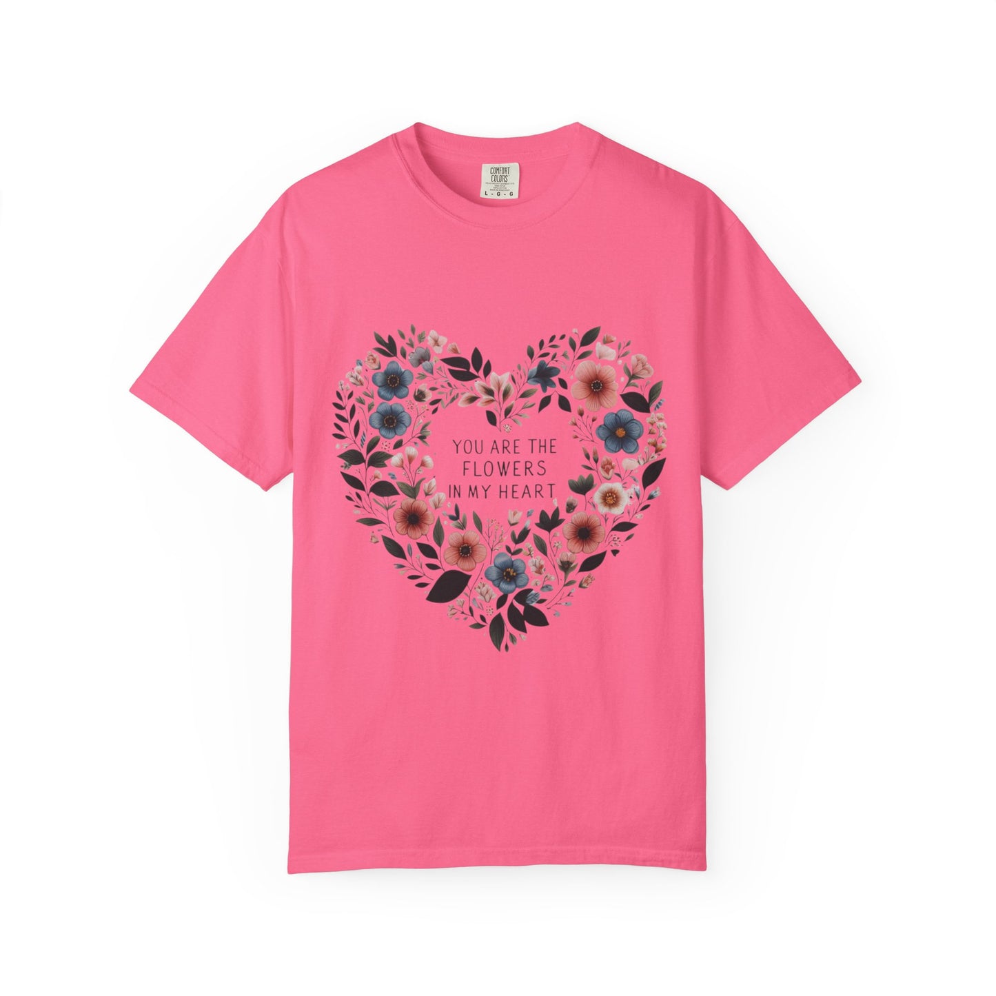 Floral Heart T-Shirt, Garden Shirt, Gift for Her, Mother's Day Tee, Casual Summer Apparel, Floral Graphic Top