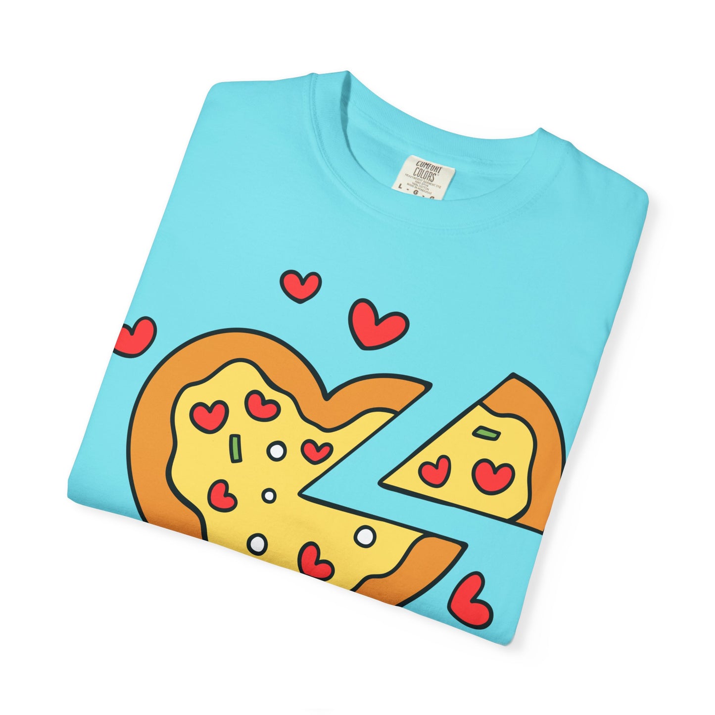 Cute Pizza Heart T-shirt, Valentine's Day Gift, Funny Graphic Tee, Unisex Casual Wear, Foodie Apparel, Gift for Pizza Lovers