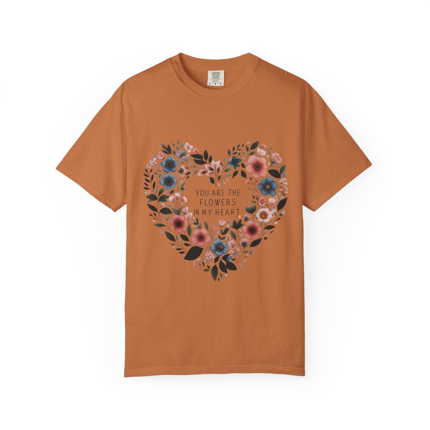Floral Heart T-Shirt, Garden Shirt, Gift for Her, Mother's Day Tee, Casual Summer Apparel, Floral Graphic Top