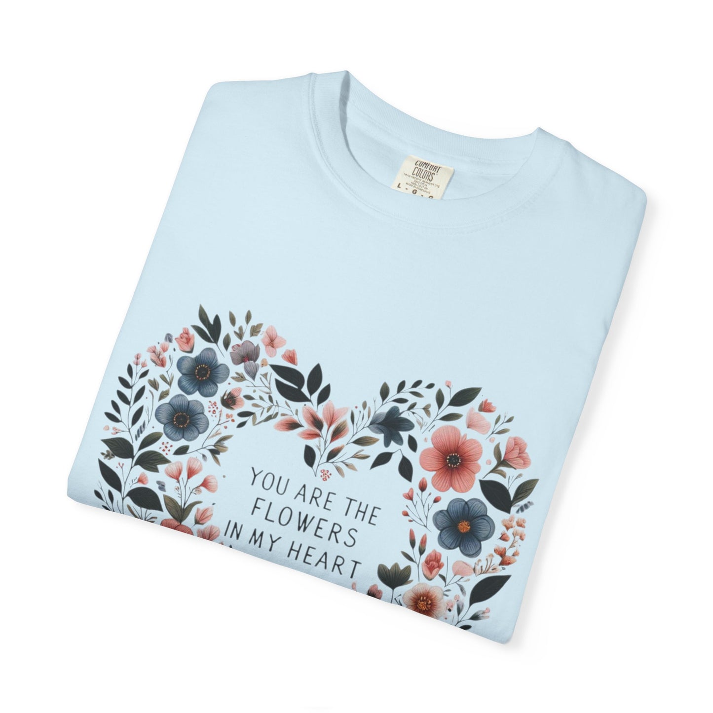 Floral Heart T-Shirt, Garden Shirt, Gift for Her, Mother's Day Tee, Casual Summer Apparel, Floral Graphic Top
