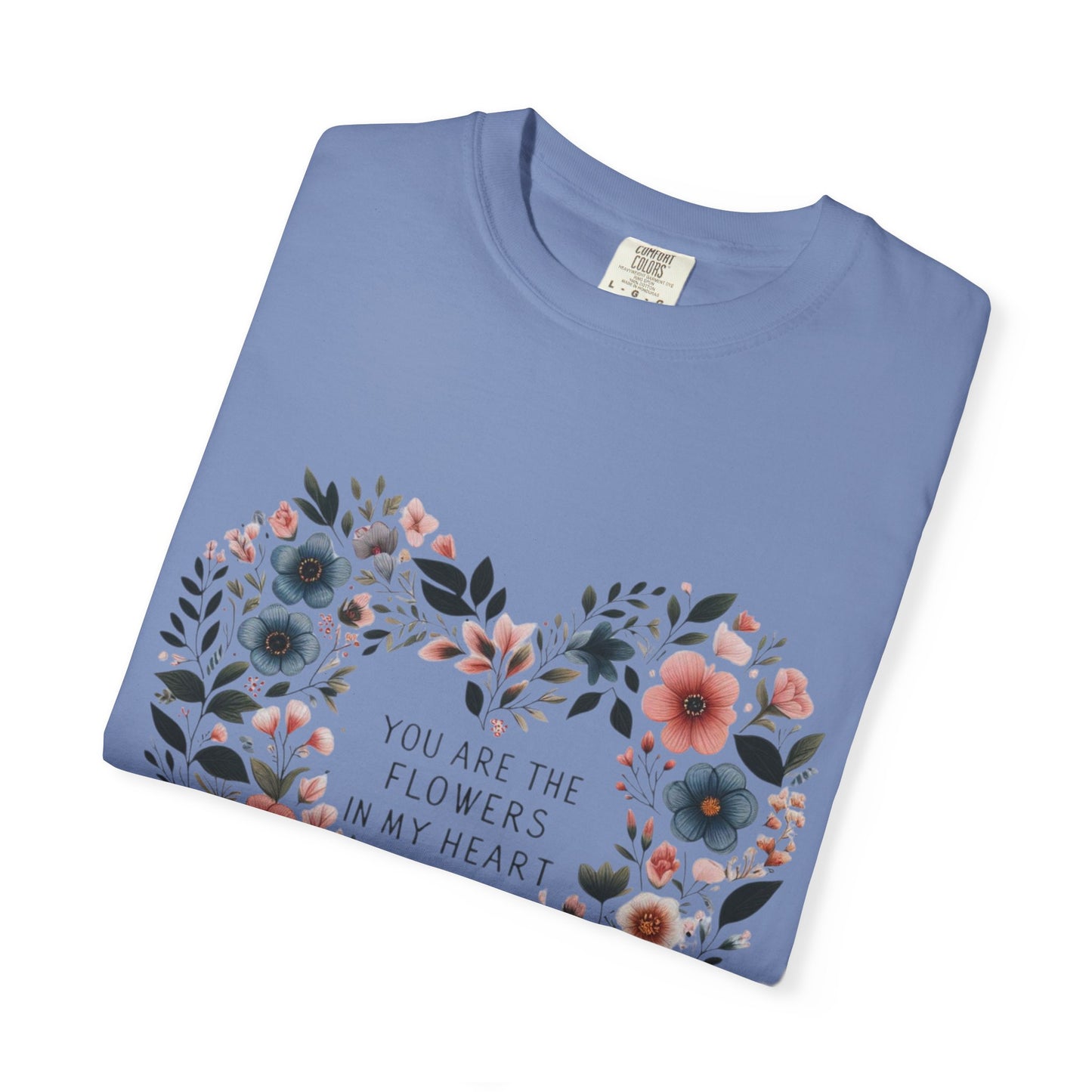 Floral Heart T-Shirt, Garden Shirt, Gift for Her, Mother's Day Tee, Casual Summer Apparel, Floral Graphic Top