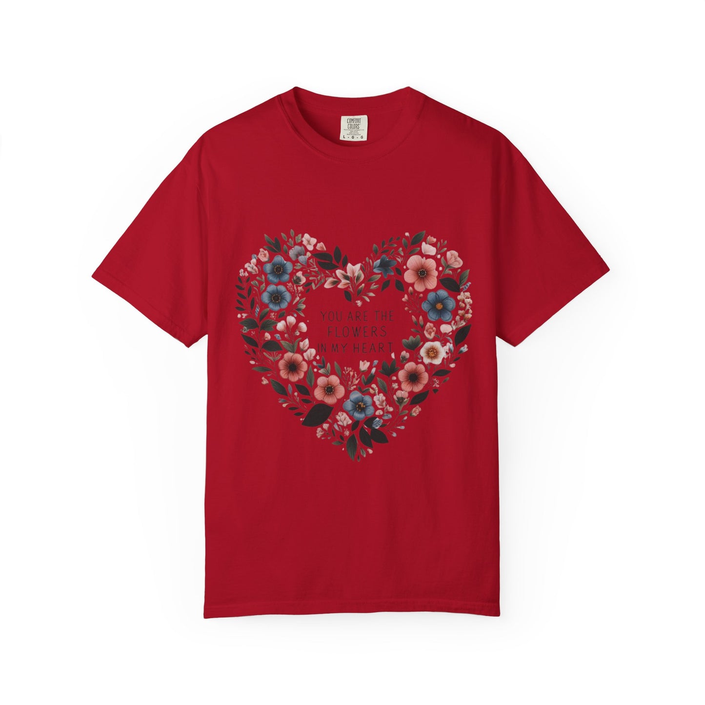 Floral Heart T-Shirt, Garden Shirt, Gift for Her, Mother's Day Tee, Casual Summer Apparel, Floral Graphic Top