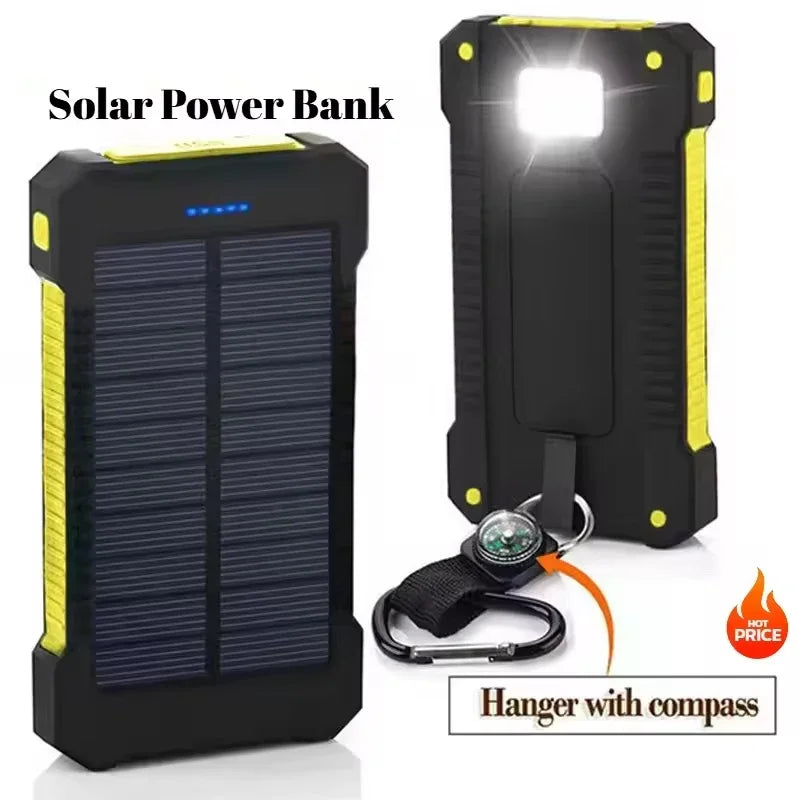 200000mAh Large Capacity Solar Power Bank Fast Charging Portable Charger External Battery for IPhone Samsun Xiaomi Powerbank
