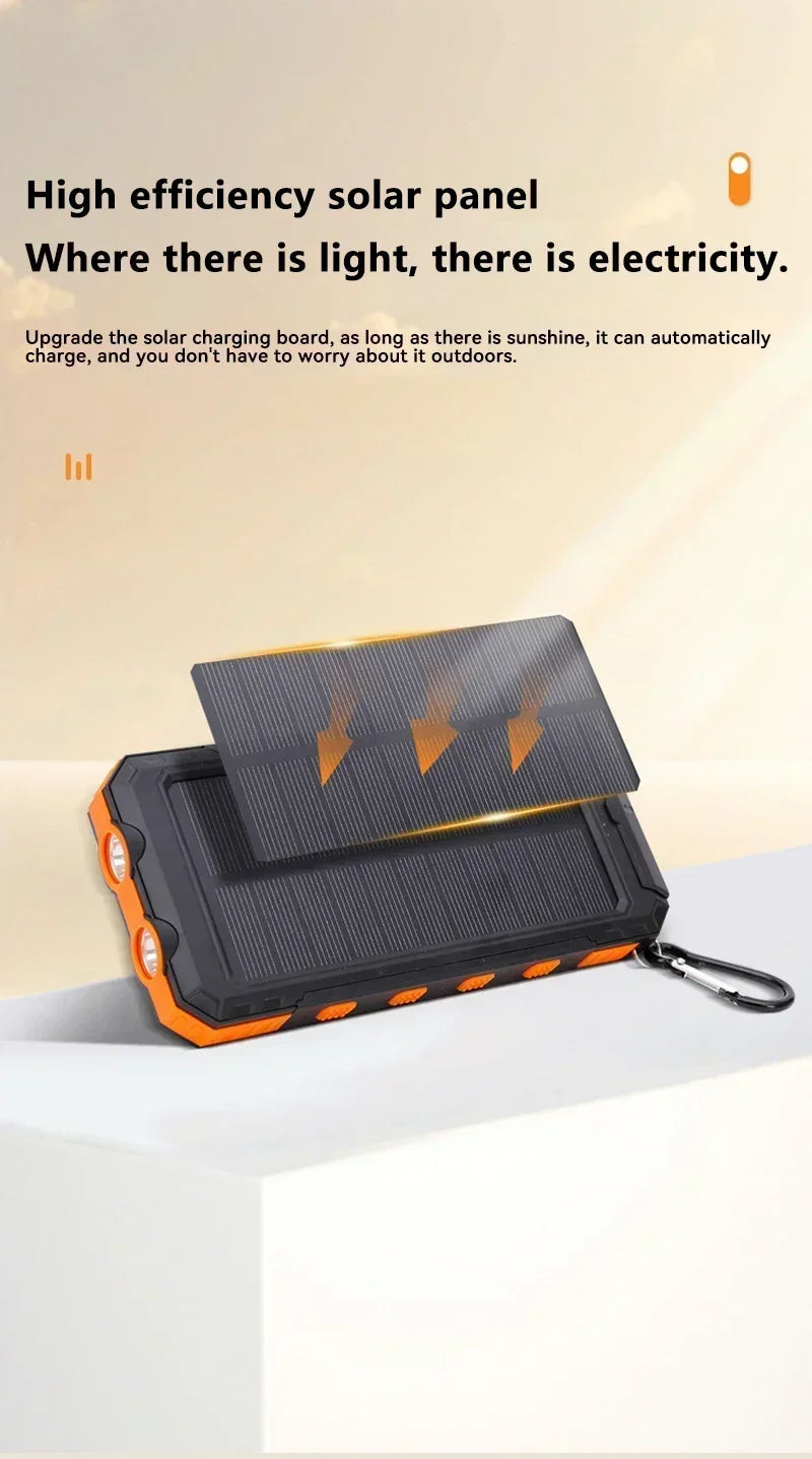 200000mAh Large Capacity Solar Power Bank Fast Charging Portable Charger External Battery for IPhone Samsun Xiaomi Powerbank