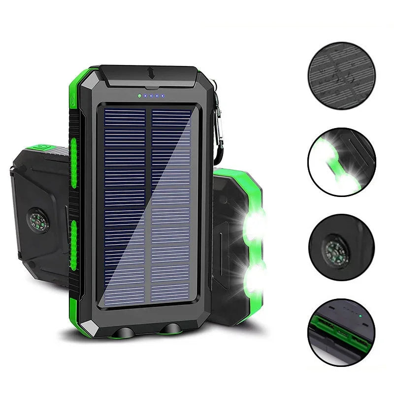 200000mAh Large Capacity Solar Power Bank Fast Charging Portable Charger External Battery for IPhone Samsun Xiaomi Powerbank