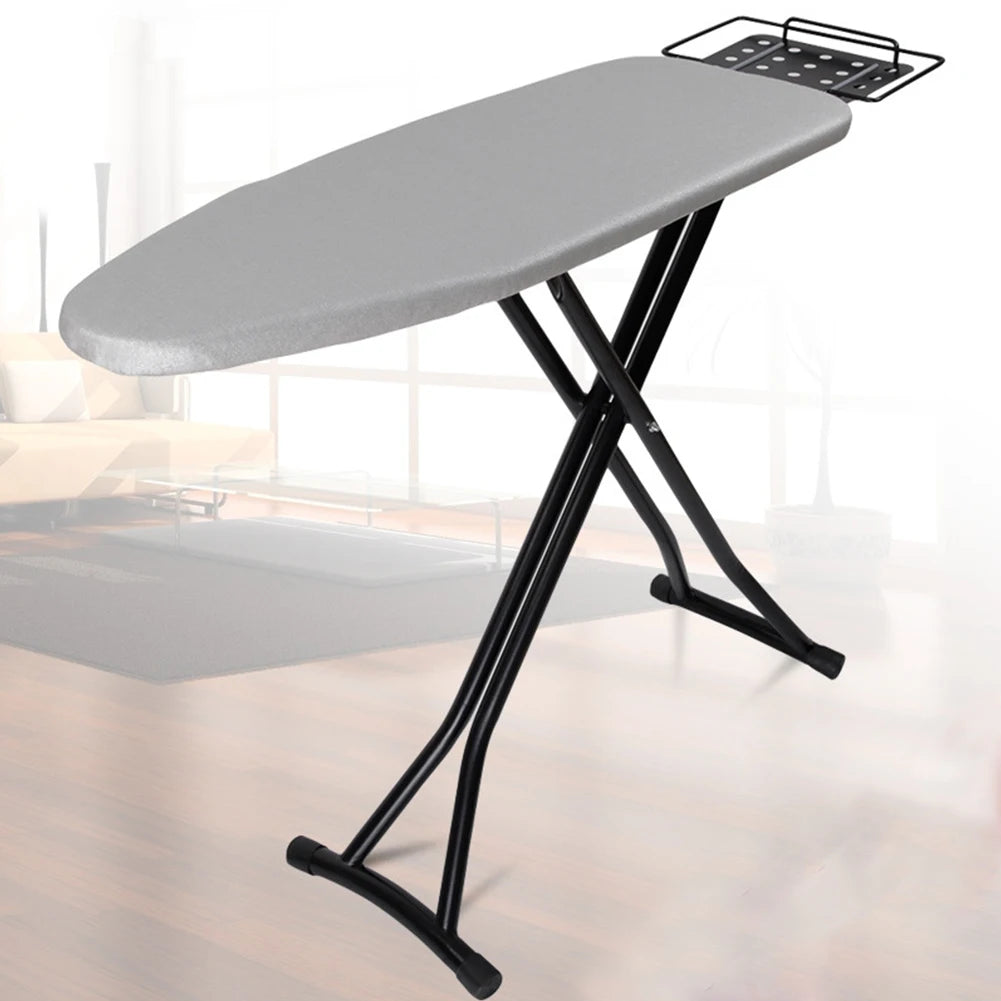 Heavy Duty Compact Iron Board Height Adjustable Ironing Board with Iron Rest Metal Frame Lightweight Ironing Board Non-Slip Legs
