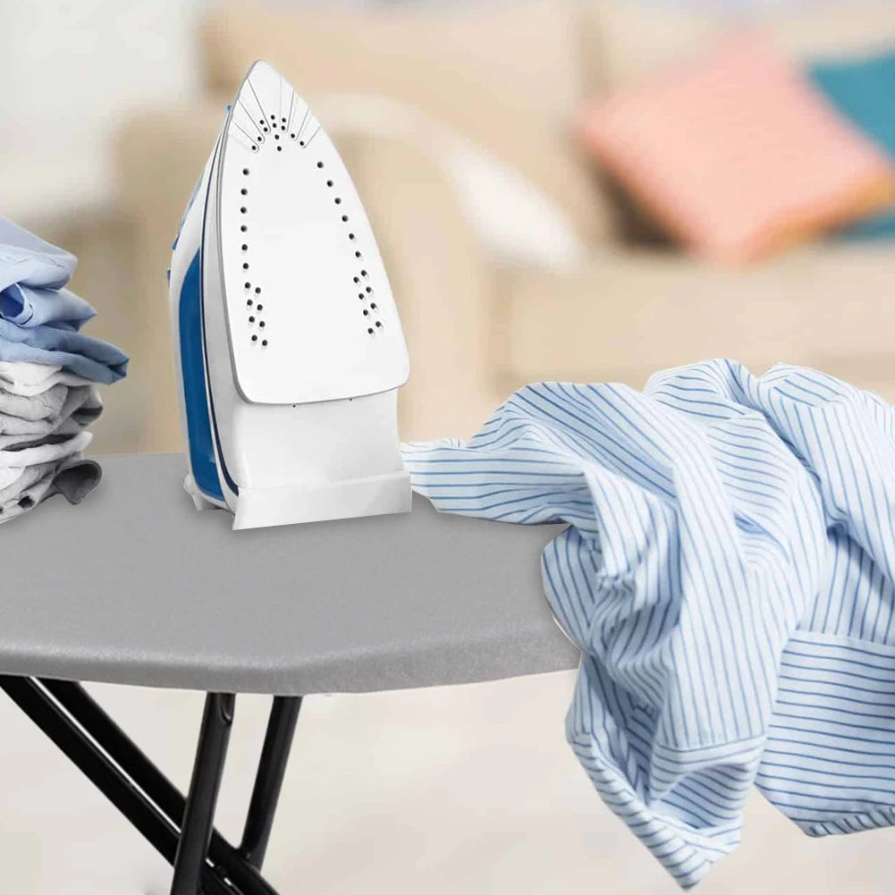 Heavy Duty Compact Iron Board Height Adjustable Ironing Board with Iron Rest Metal Frame Lightweight Ironing Board Non-Slip Legs