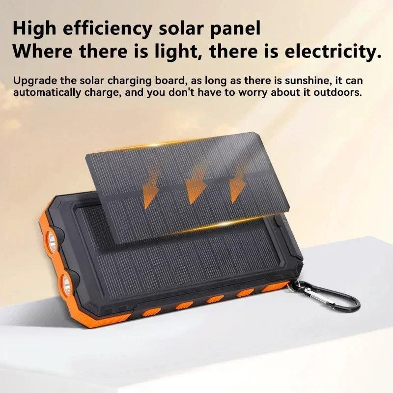 200000mAh Large Capacity Solar Power Bank Fast Charging Portable Charger External Battery for IPhone Samsun Xiaomi Powerbank