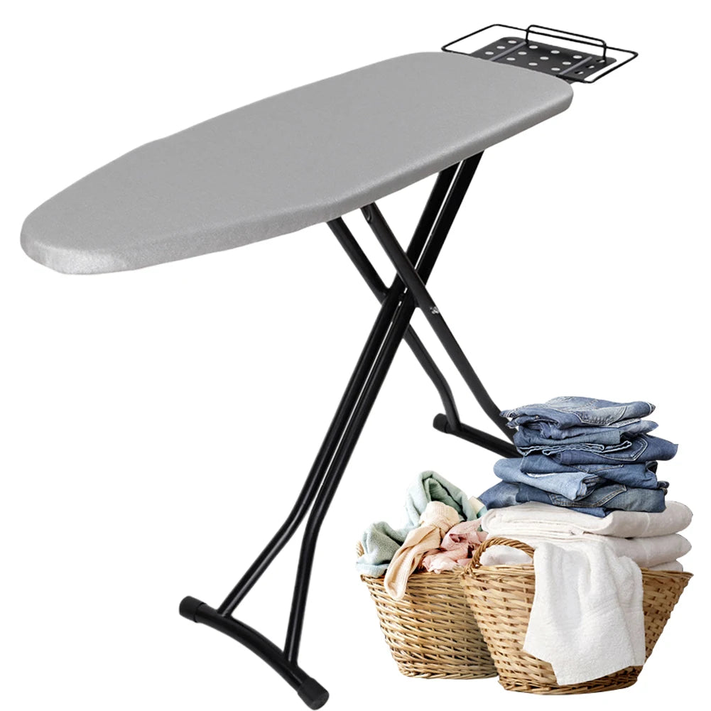 Heavy Duty Compact Iron Board Height Adjustable Ironing Board with Iron Rest Metal Frame Lightweight Ironing Board Non-Slip Legs