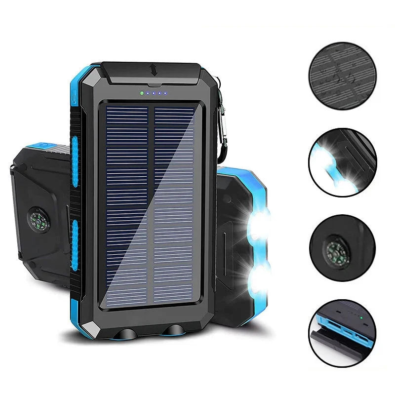 200000mAh Large Capacity Solar Power Bank Fast Charging Portable Charger External Battery for IPhone Samsun Xiaomi Powerbank