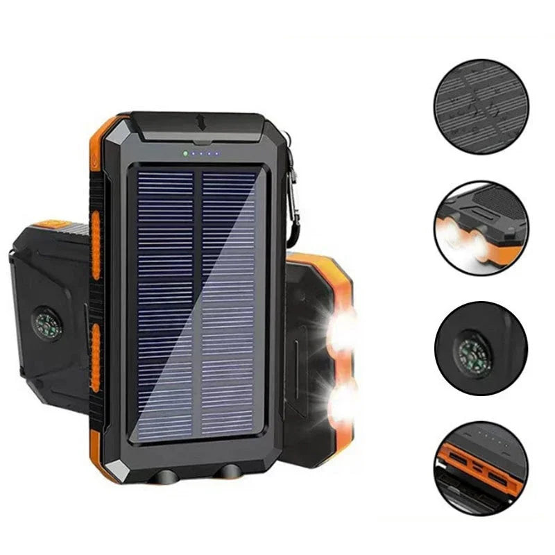 200000mAh Large Capacity Solar Power Bank Fast Charging Portable Charger External Battery for IPhone Samsun Xiaomi Powerbank