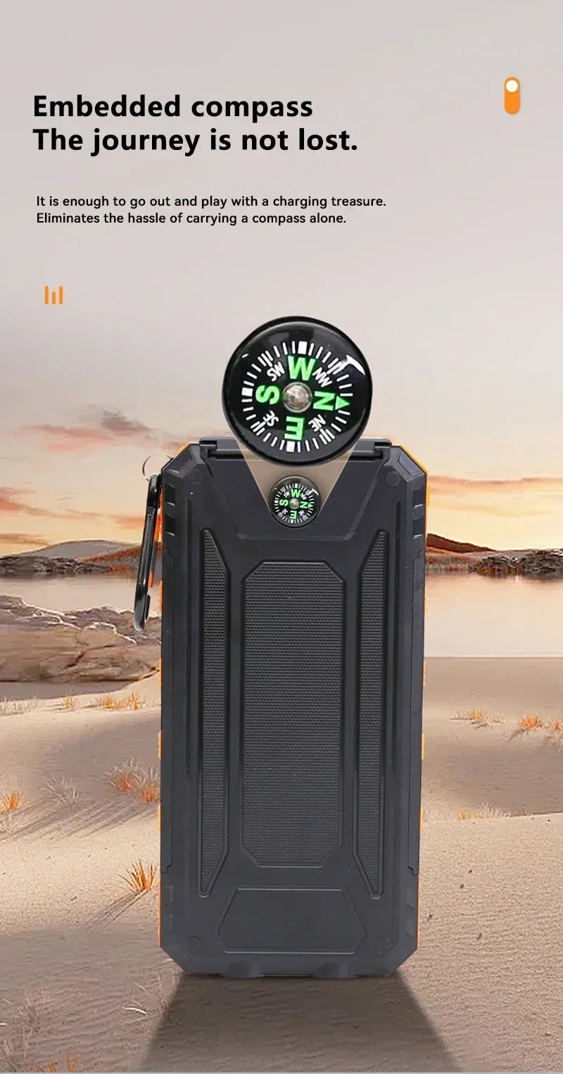 200000mAh Large Capacity Solar Power Bank Fast Charging Portable Charger External Battery for IPhone Samsun Xiaomi Powerbank