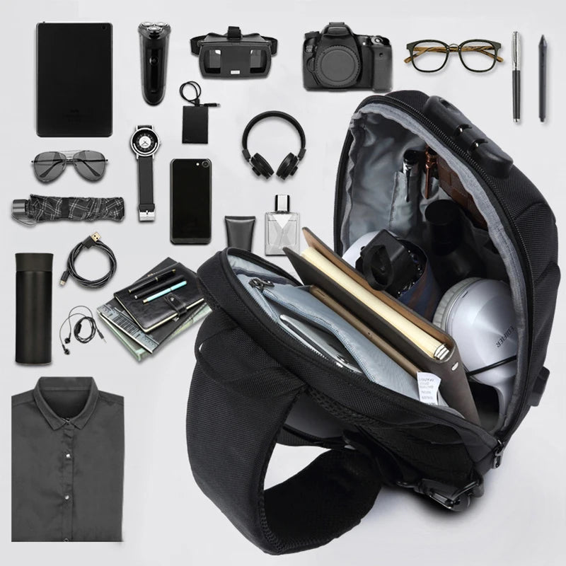 OZUKO Multifunction Shoulder Bag Men Anti-theft Crossbody Messenger Bags for Male Waterproof Short Trip Sling Bag Man Chest Pack