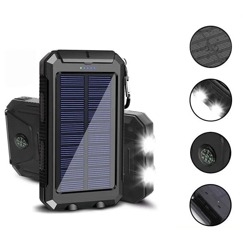 200000mAh Large Capacity Solar Power Bank Fast Charging Portable Charger External Battery for IPhone Samsun Xiaomi Powerbank