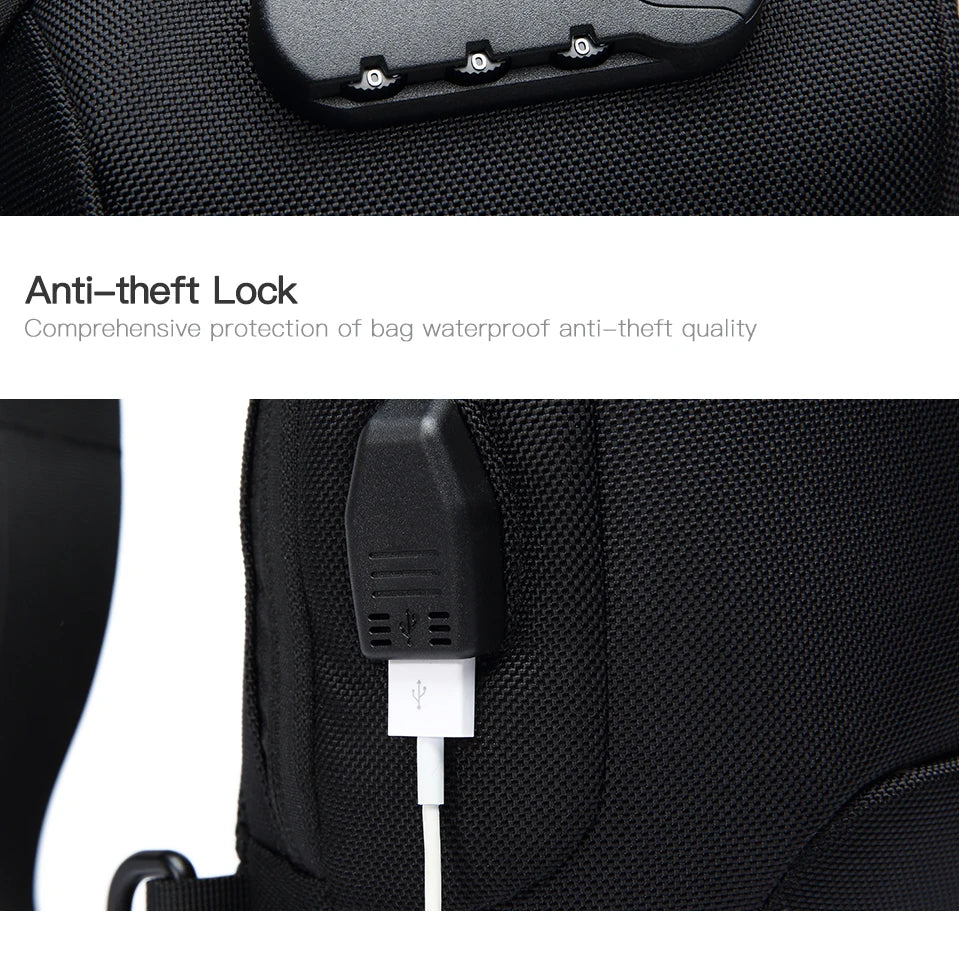 OZUKO Multifunction Shoulder Bag Men Anti-theft Crossbody Messenger Bags for Male Waterproof Short Trip Sling Bag Man Chest Pack