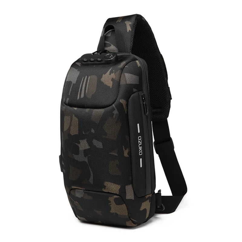 OZUKO Multifunction Shoulder Bag Men Anti-theft Crossbody Messenger Bags for Male Waterproof Short Trip Sling Bag Man Chest Pack