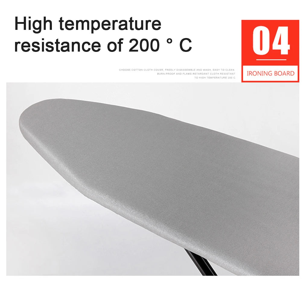 Heavy Duty Compact Iron Board Height Adjustable Ironing Board with Iron Rest Metal Frame Lightweight Ironing Board Non-Slip Legs