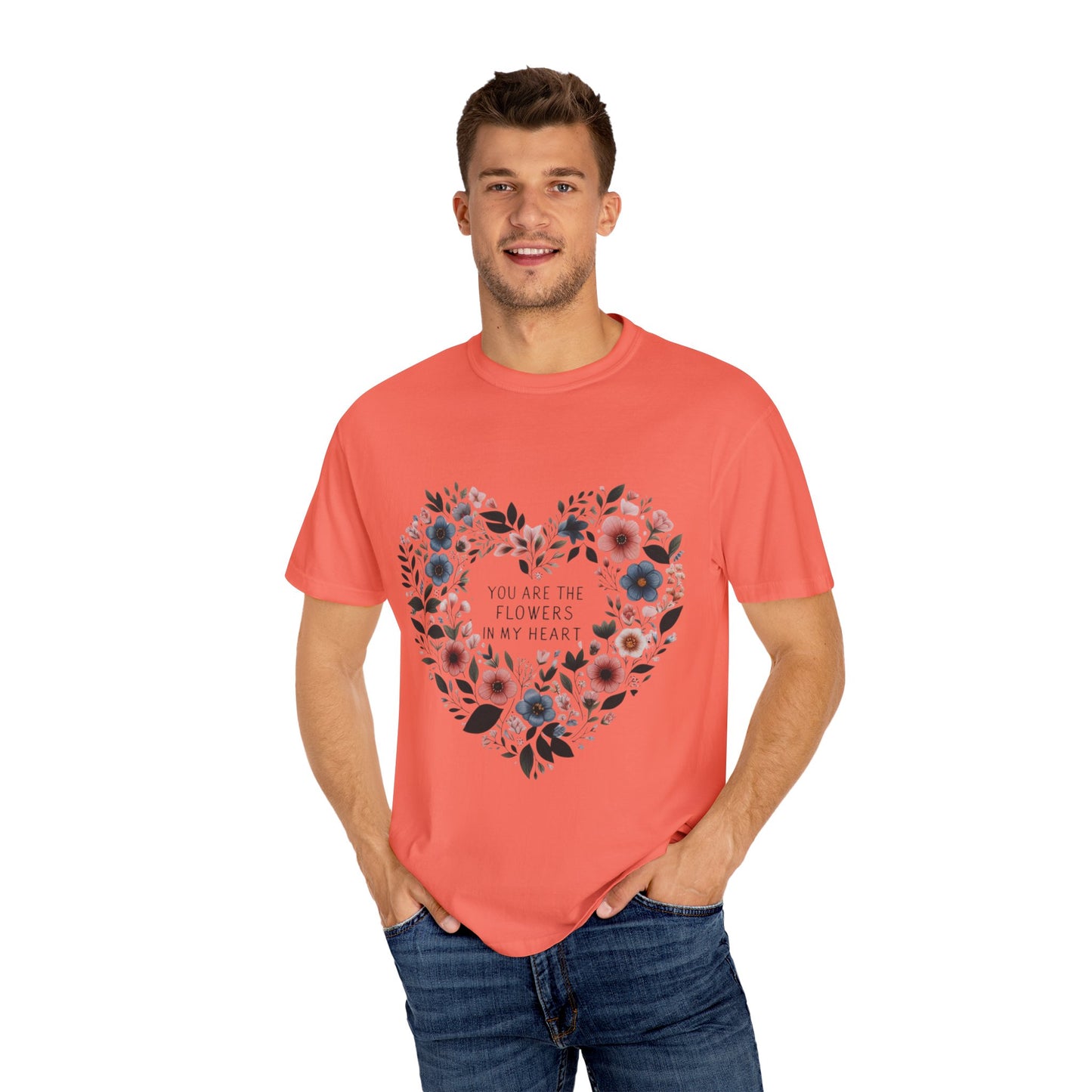 Floral Heart T-Shirt,  Garden Shirt, Gift for Her, Mother's Day Tee, Casual Summer Apparel, Floral Graphic Top