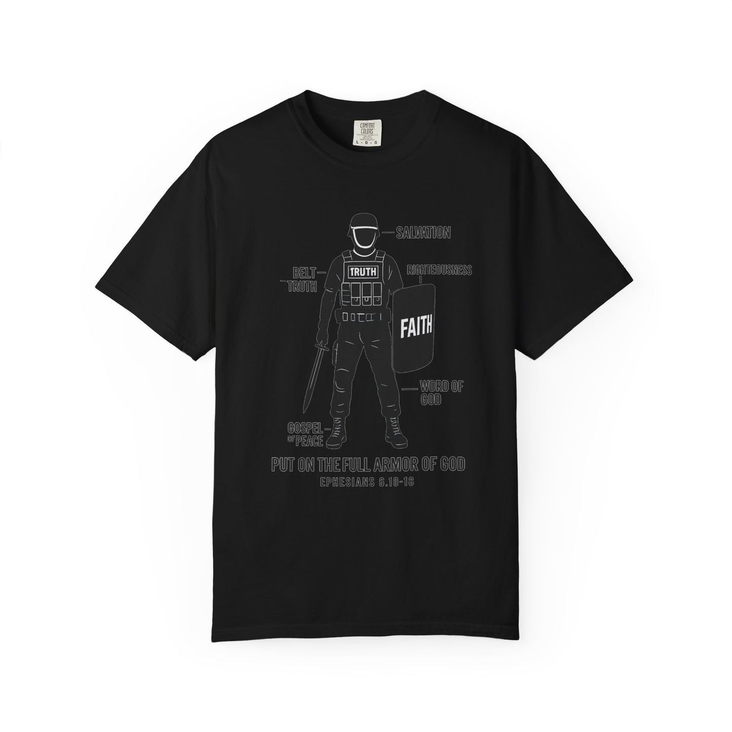 Faith-Inspired Unisex Garment-Dyed T-shirt - Empowering Christian Tee, Spiritual Apparel, Armor of God Shirt, Gift for Believers, [...]