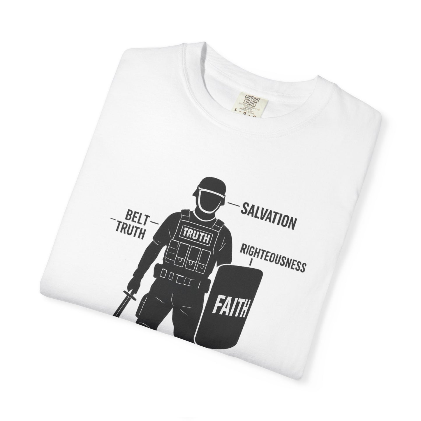 Faith-Inspired Unisex Garment-Dyed T-shirt - Empowering Christian Tee, Spiritual Apparel, Armor of God Shirt, Gift for Believers, [...]