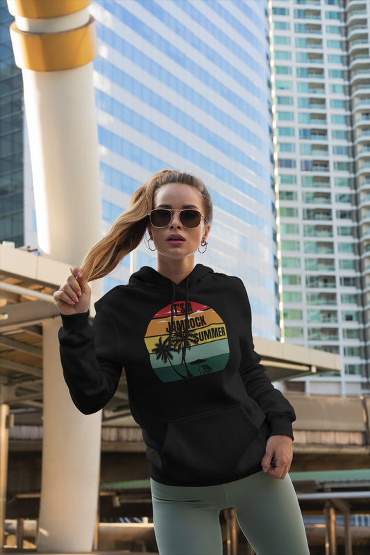 Retro Summer Vibes Hoodie, Travel Essentials, Unisex Casual Wear, Gifts for Her, Gifts for Him, Jamrock Summer Hoodie