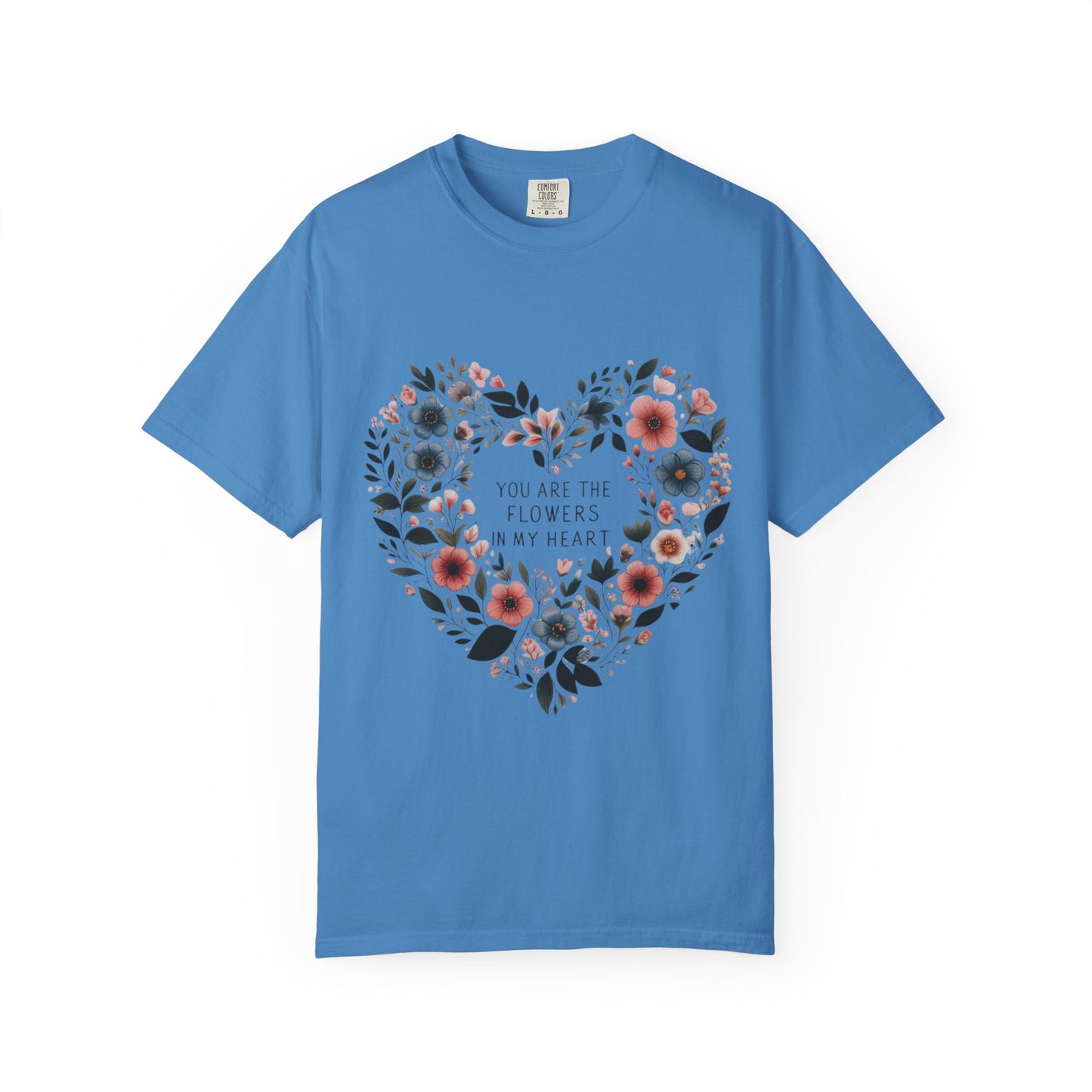 Floral Heart T-Shirt,  Garden Shirt, Gift for Her, Mother's Day Tee, Casual Summer Apparel, Floral Graphic Top