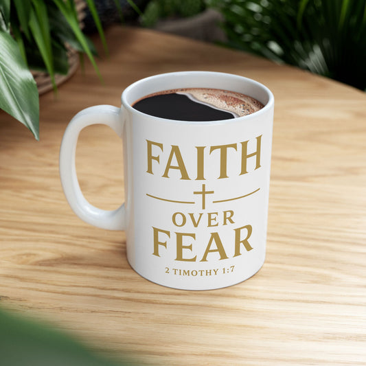 Elegant Gold Quote Ceramic Mug - Perfect Gift for Coffee Lovers, Inspirational Mug, 11oz, 15oz, Faith, Family