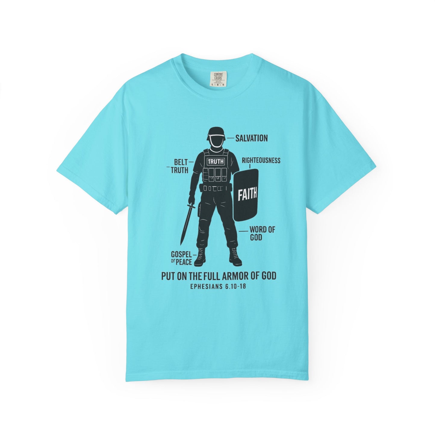 Faith-Inspired Unisex Garment-Dyed T-shirt - Empowering Christian Tee, Spiritual Apparel, Armor of God Shirt, Gift for Believers, [...]