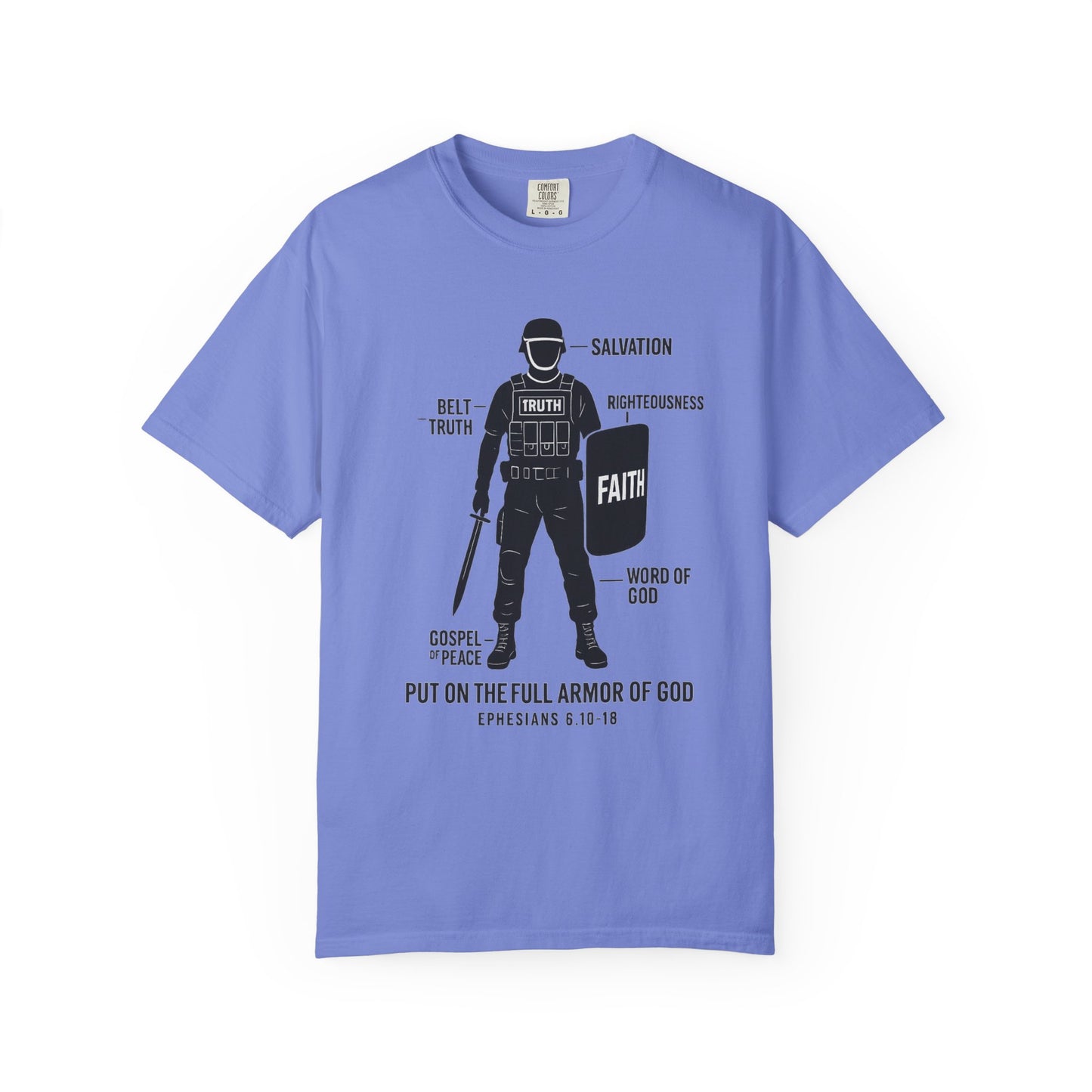 Faith-Inspired Unisex Garment-Dyed T-shirt - Empowering Christian Tee, Spiritual Apparel, Armor of God Shirt, Gift for Believers, [...]