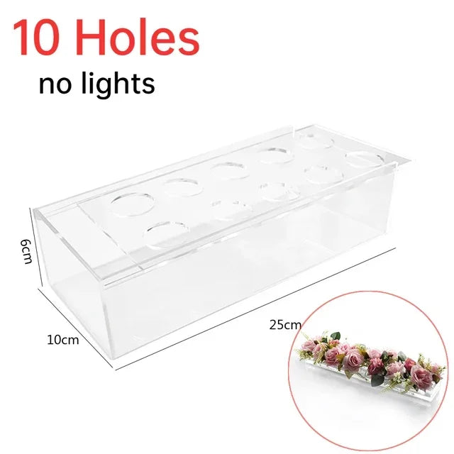 Transparent Flower Vase – Elegant Centerpiece for Dining or Events