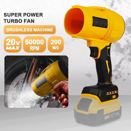 Electric Brushless Cordless Electric Air Blower Turbo Jet Fan Brush Motor Handheld Dust Blowing Power Tool for Dewalt Battery